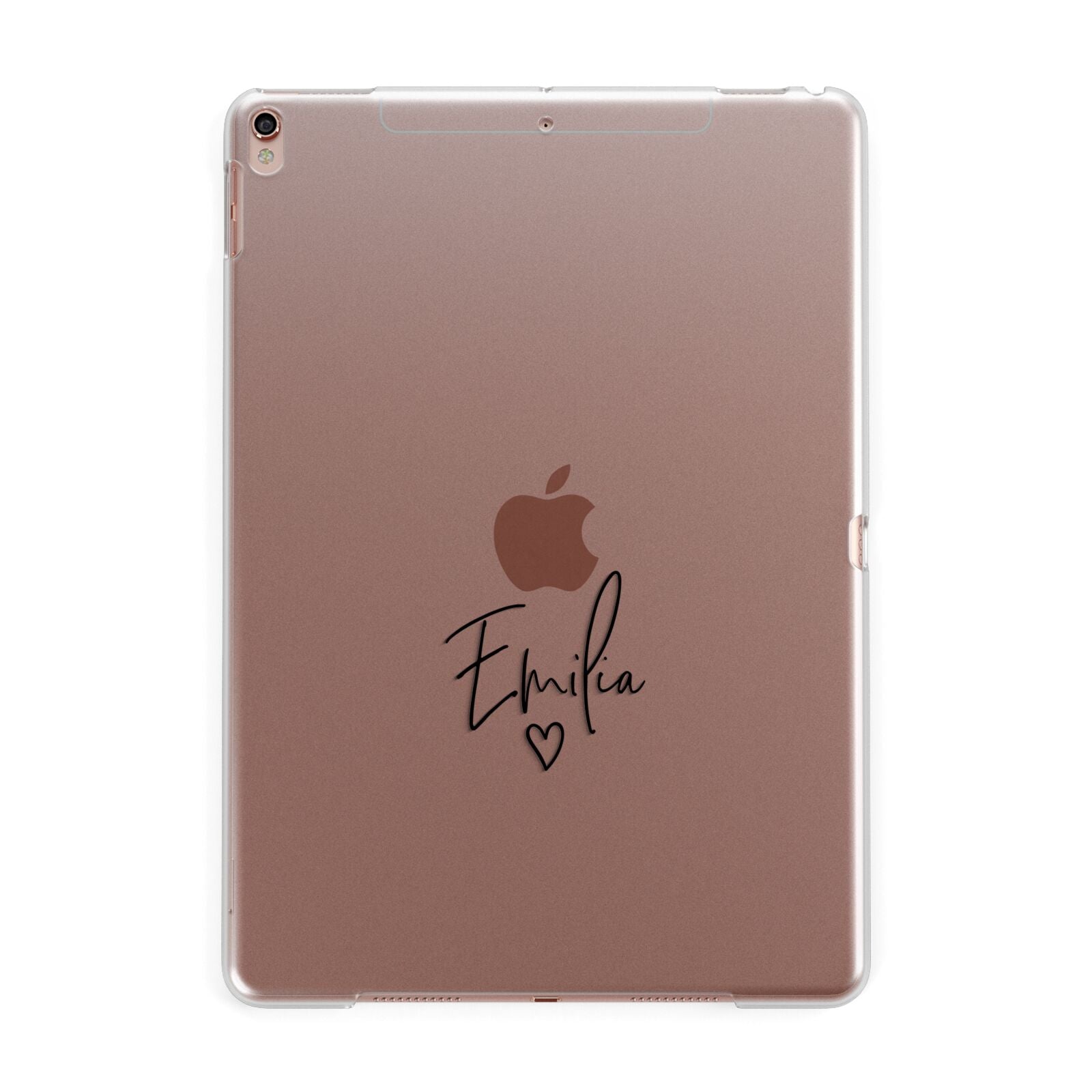 Transparent Black Handwritten Name Apple iPad Rose Gold Case