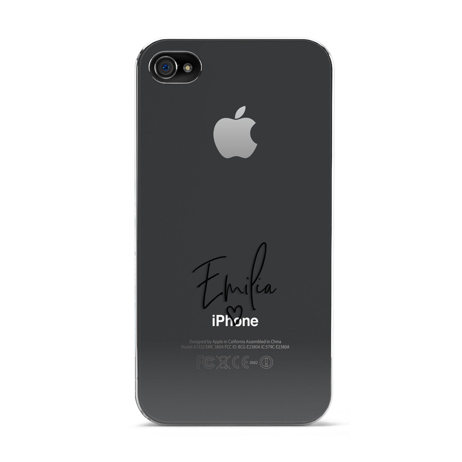 Transparent Black Handwritten Name Apple iPhone 4s Case