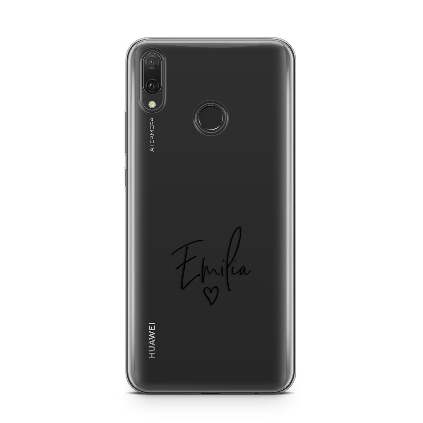 Transparent Black Handwritten Name Huawei Y9 2019