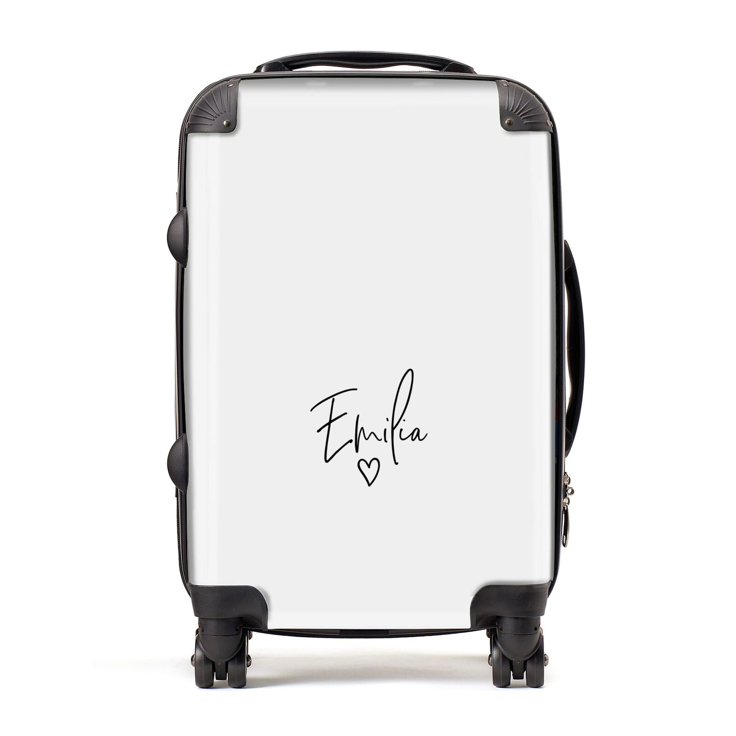 Transparent Black Handwritten Name Suitcase