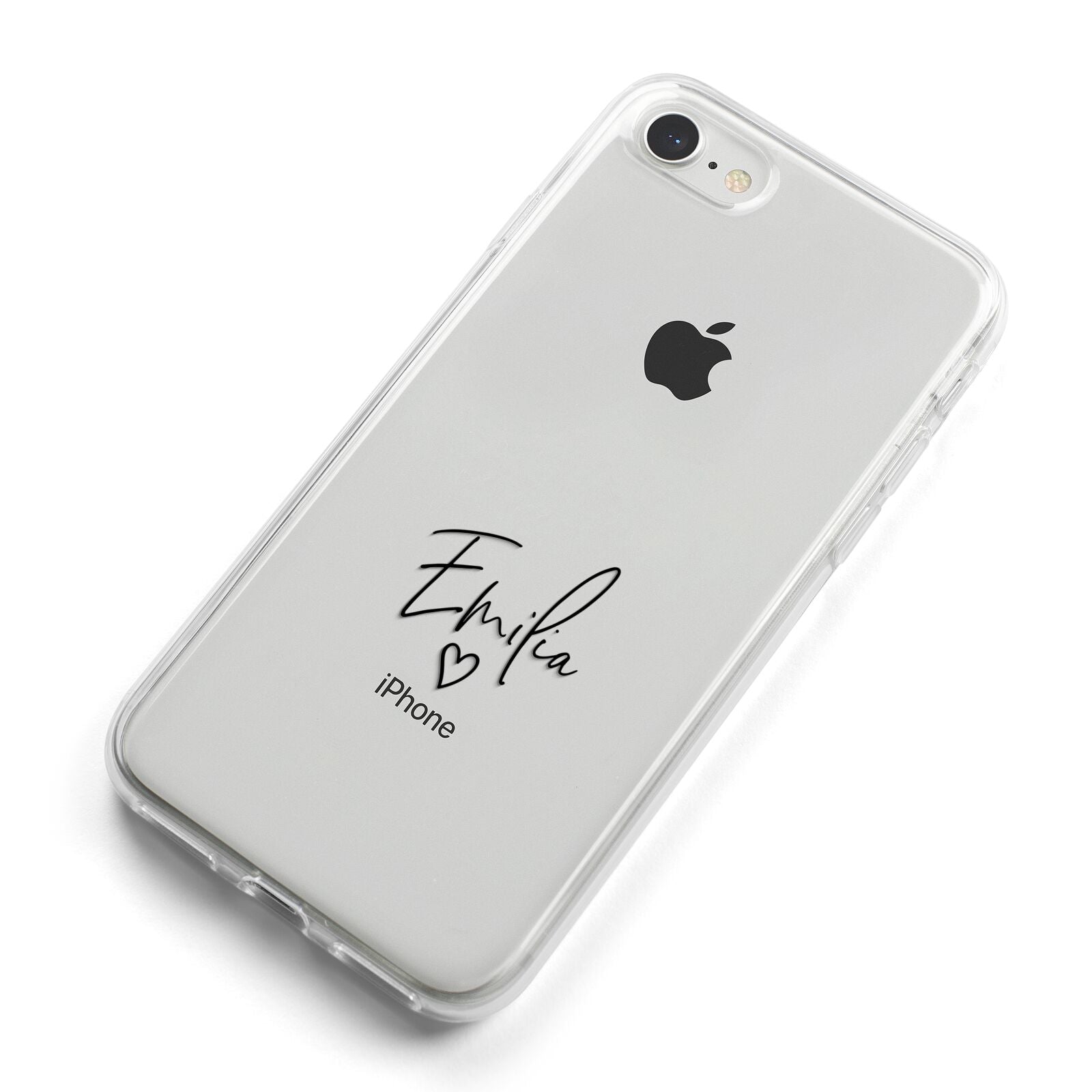 Transparent Black Handwritten Name iPhone 8 Bumper Case on Silver iPhone Alternative Image