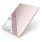 Transparent Pink and White Marble Apple iPad Case on Rose Gold iPad Side View