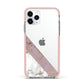 Transparent Pink and White Marble Apple iPhone 11 Pro in Silver with Pink Impact Case