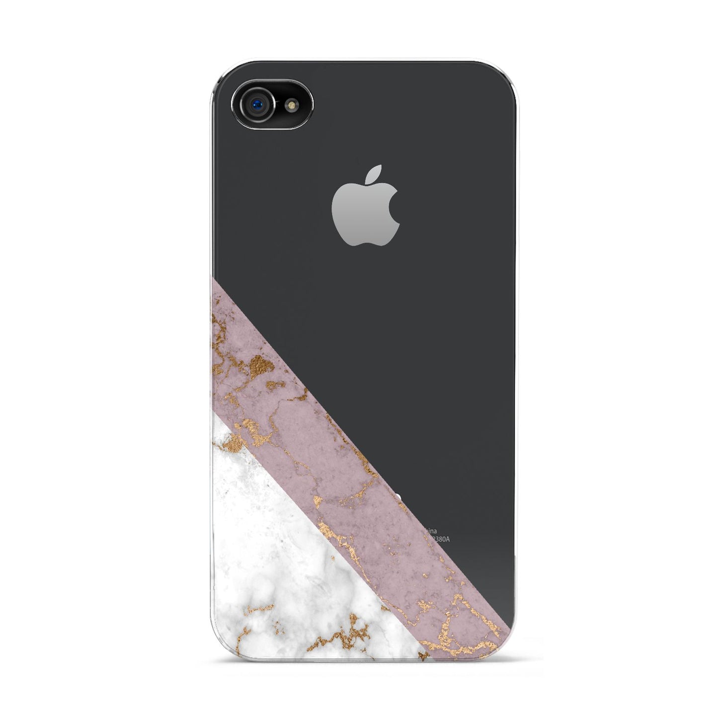 Transparent Pink and White Marble Apple iPhone 4s Case