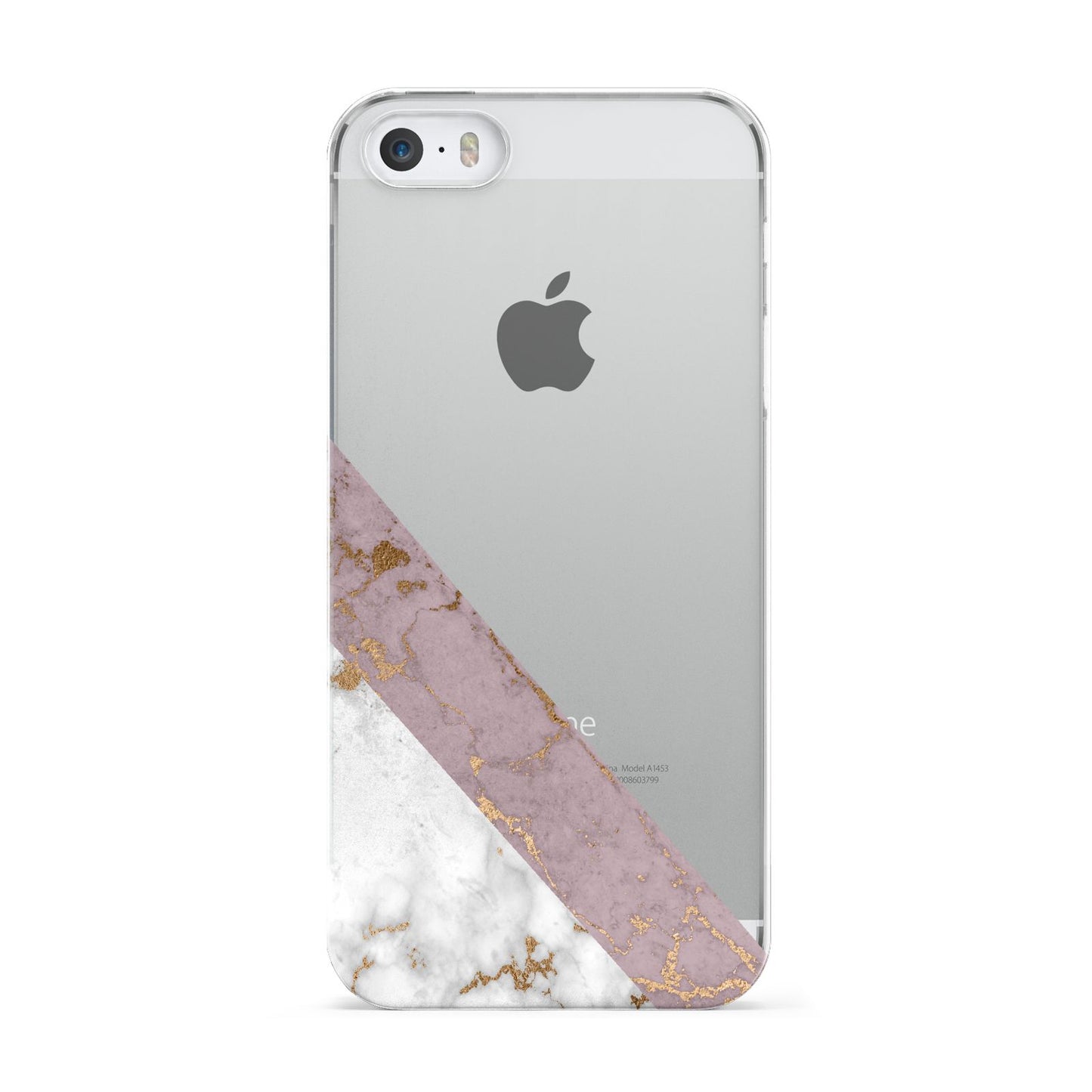 Transparent Pink and White Marble Apple iPhone 5 Case
