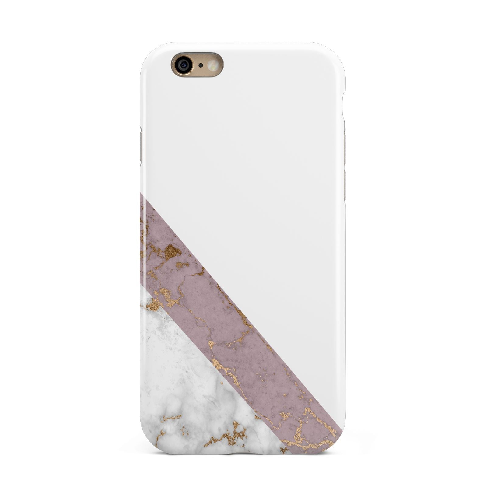 Transparent Pink and White Marble Apple iPhone 6 3D Tough Case