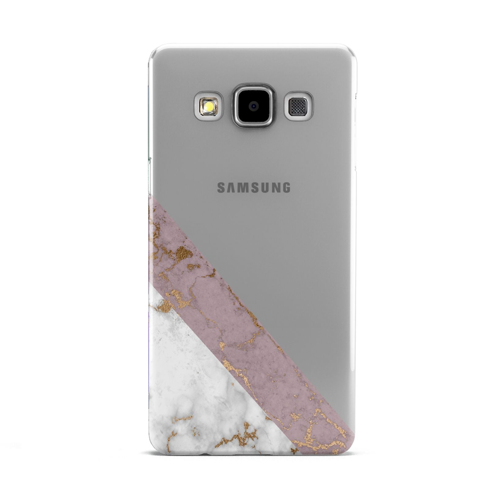 Transparent Pink and White Marble Samsung Galaxy A5 Case