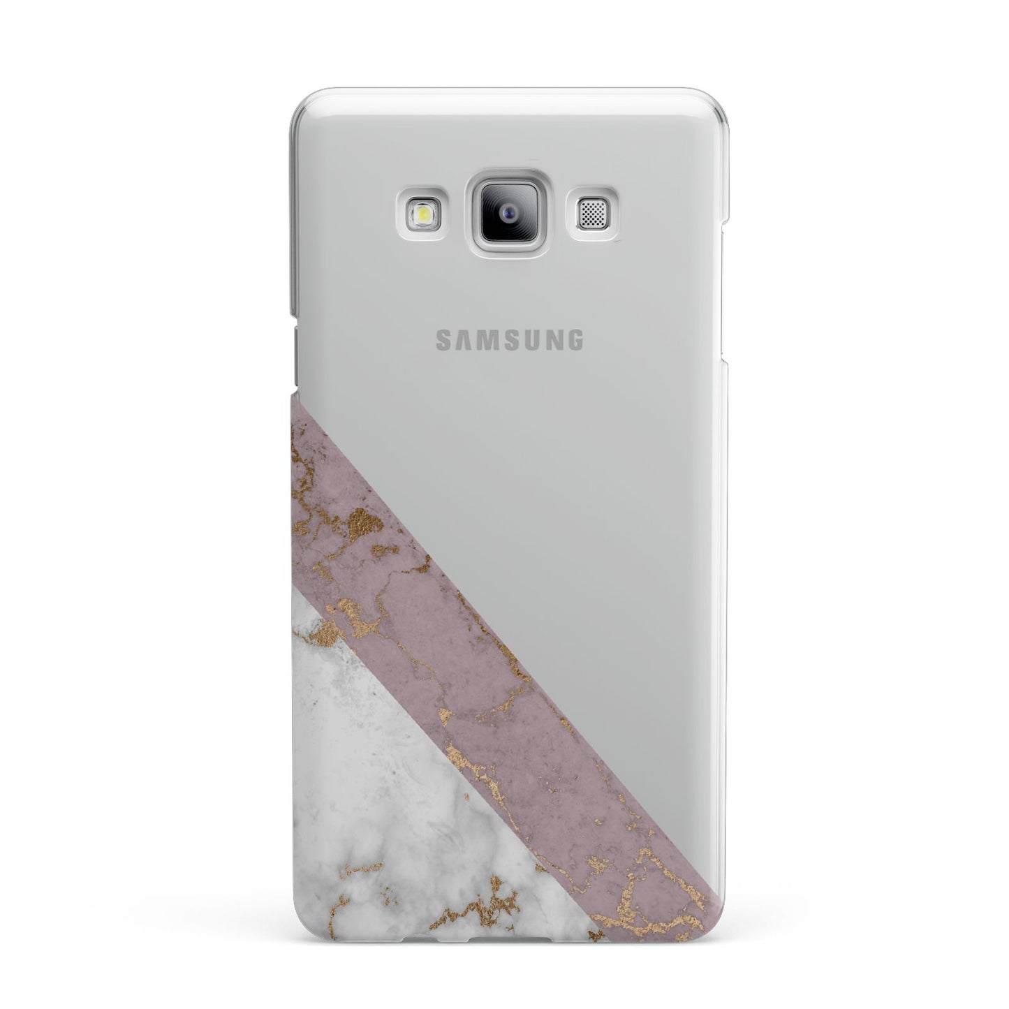 Transparent Pink and White Marble Samsung Galaxy A7 2015 Case