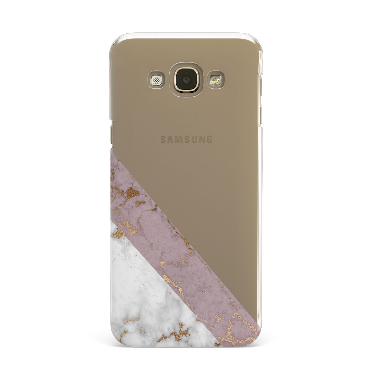 Transparent Pink and White Marble Samsung Galaxy A8 Case