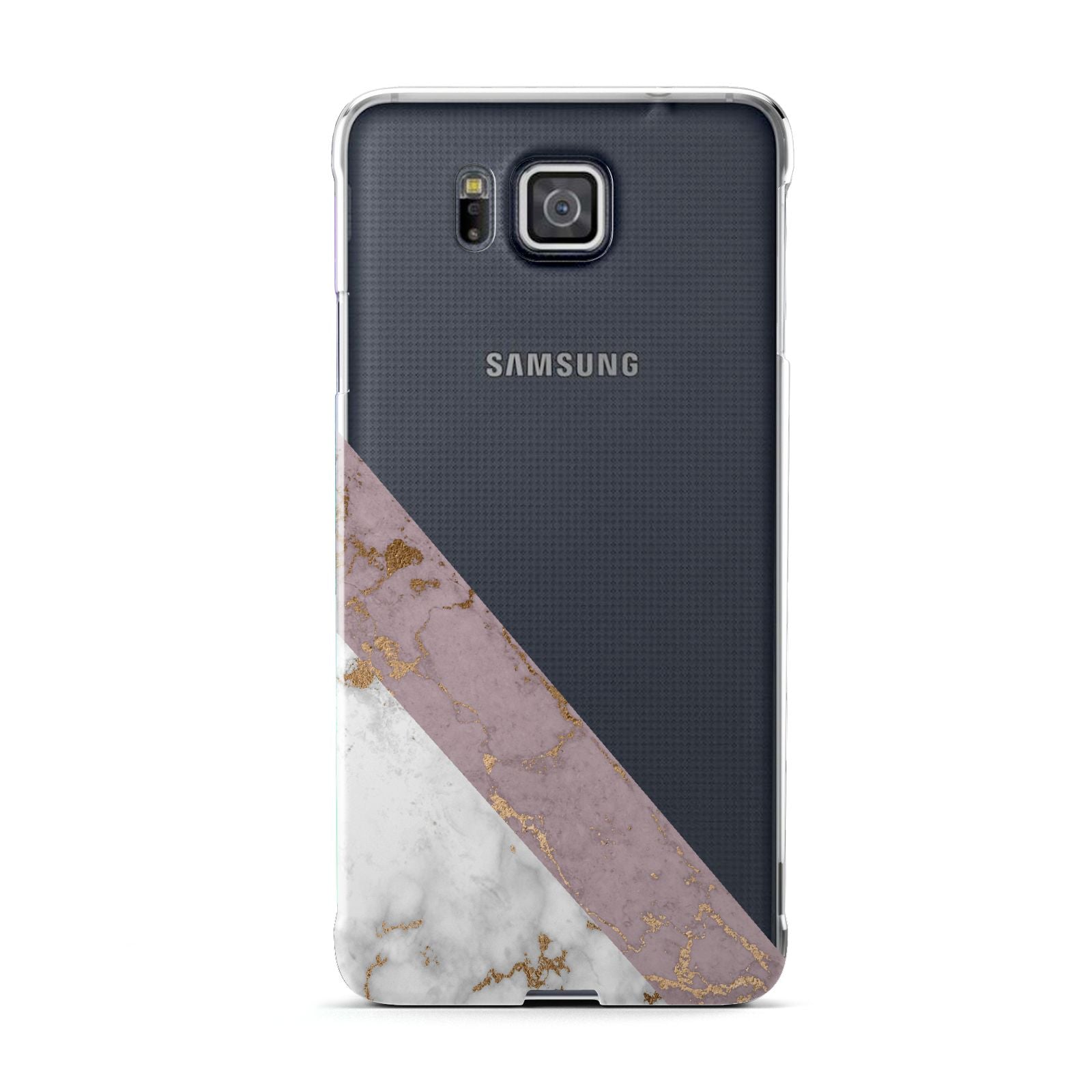 Transparent Pink and White Marble Samsung Galaxy Alpha Case