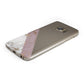 Transparent Pink and White Marble Samsung Galaxy Case Bottom Cutout