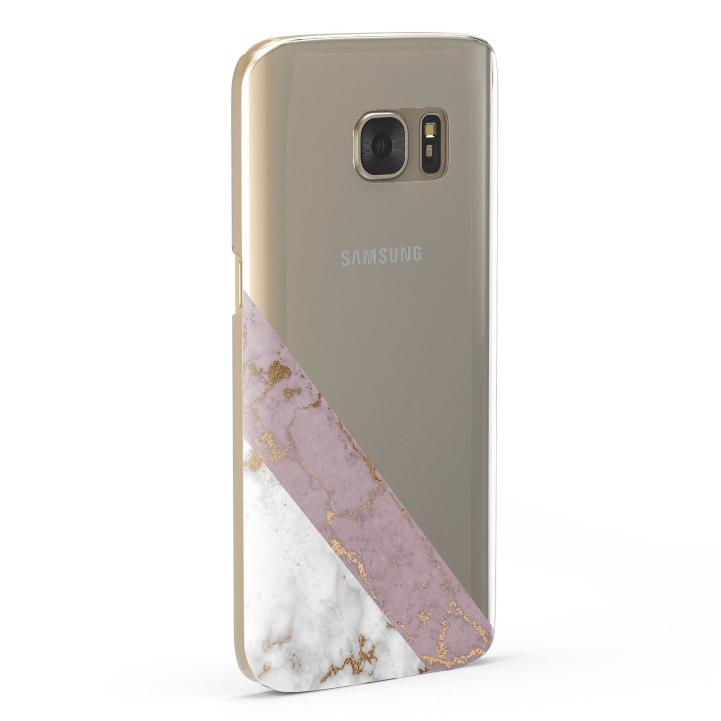Transparent Pink and White Marble Samsung Galaxy Case Fourty Five Degrees