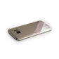 Transparent Pink and White Marble Samsung Galaxy Case Side Close Up