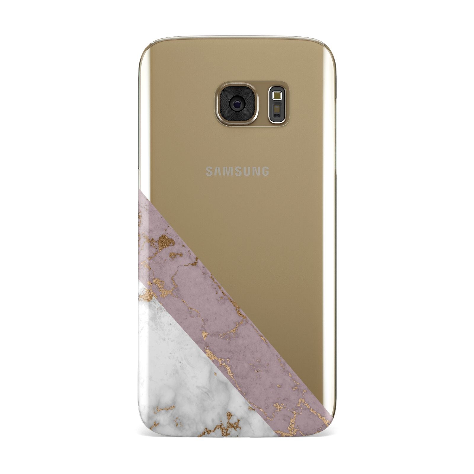 Transparent Pink and White Marble Samsung Galaxy Case