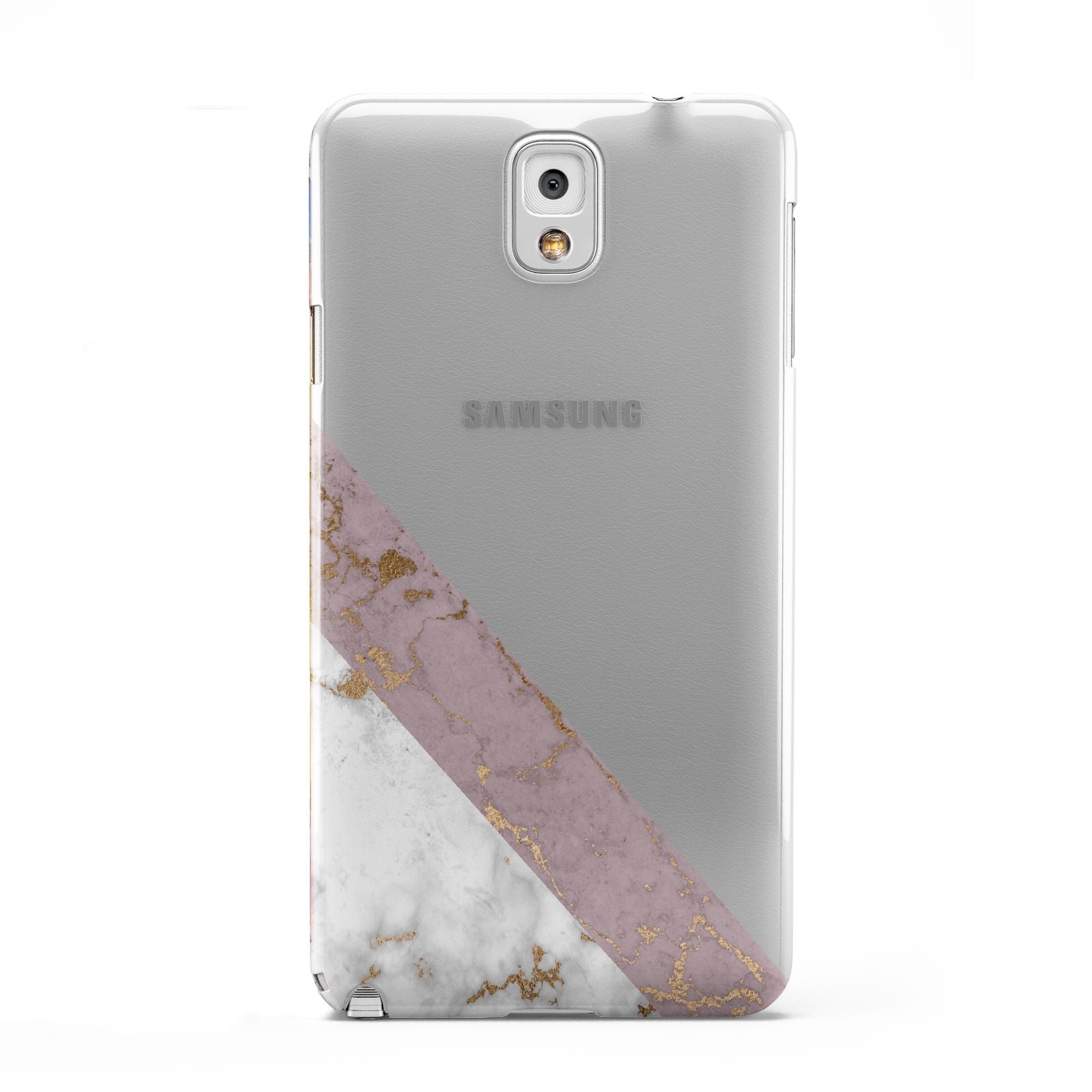 Transparent Pink and White Marble Samsung Galaxy Note 3 Case