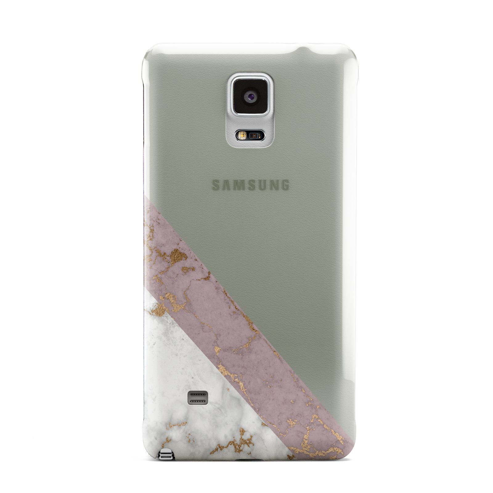 Transparent Pink and White Marble Samsung Galaxy Note 4 Case