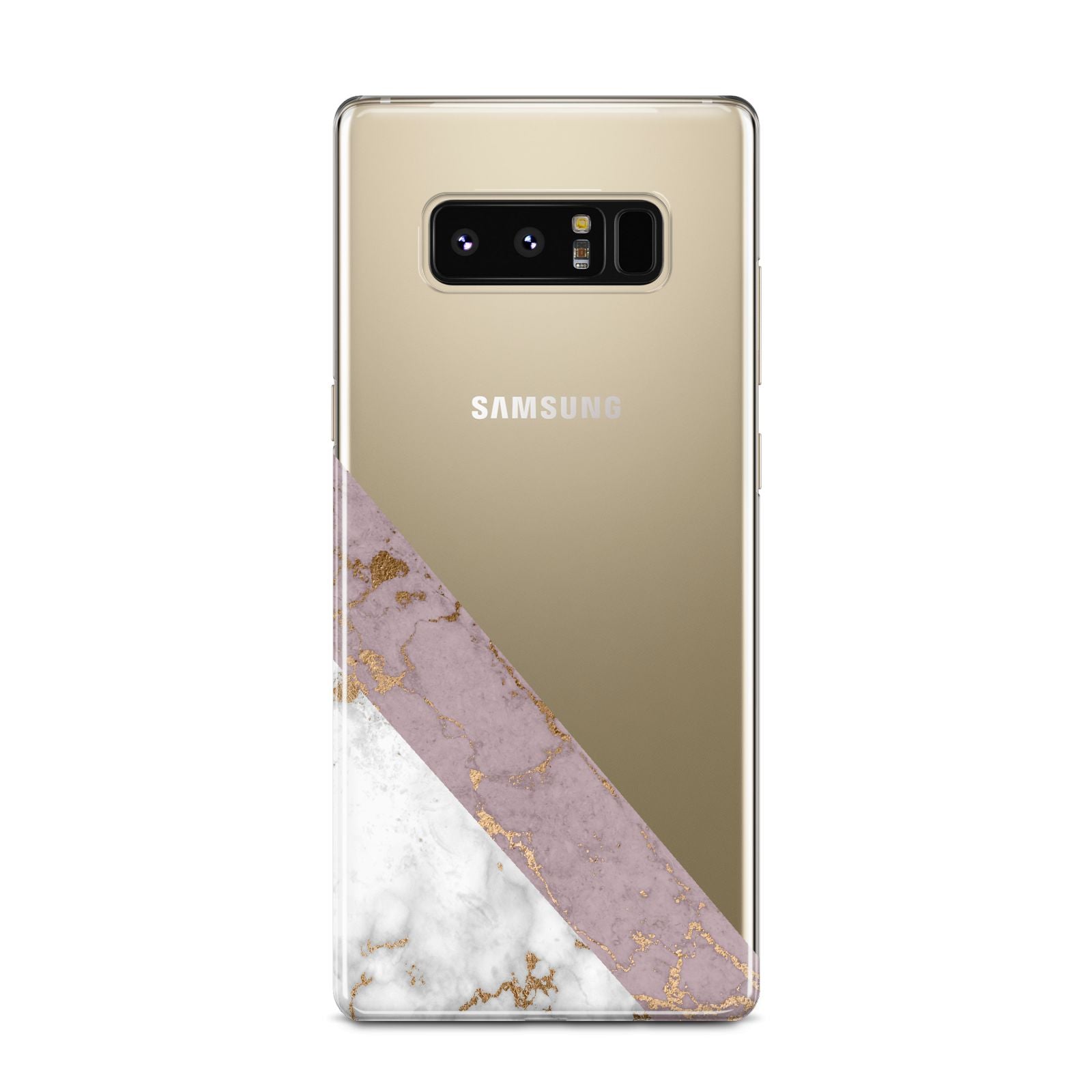 Transparent Pink and White Marble Samsung Galaxy Note 8 Case