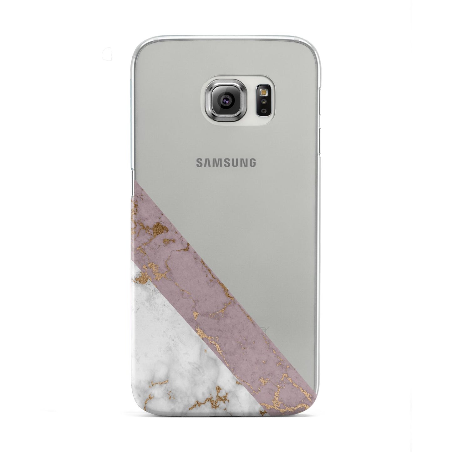 Transparent Pink and White Marble Samsung Galaxy S6 Edge Case