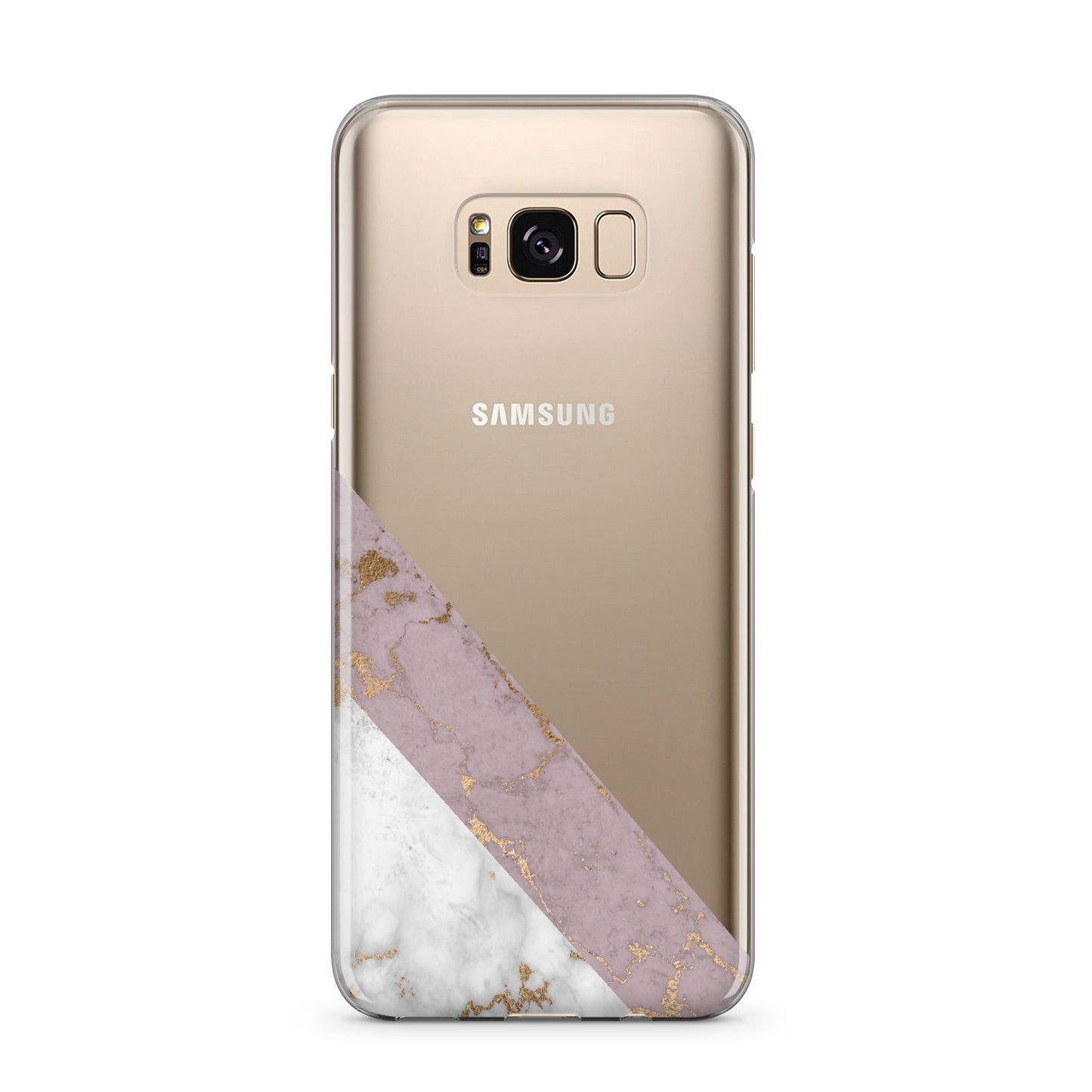 Transparent Pink and White Marble Samsung Galaxy S8 Plus Case