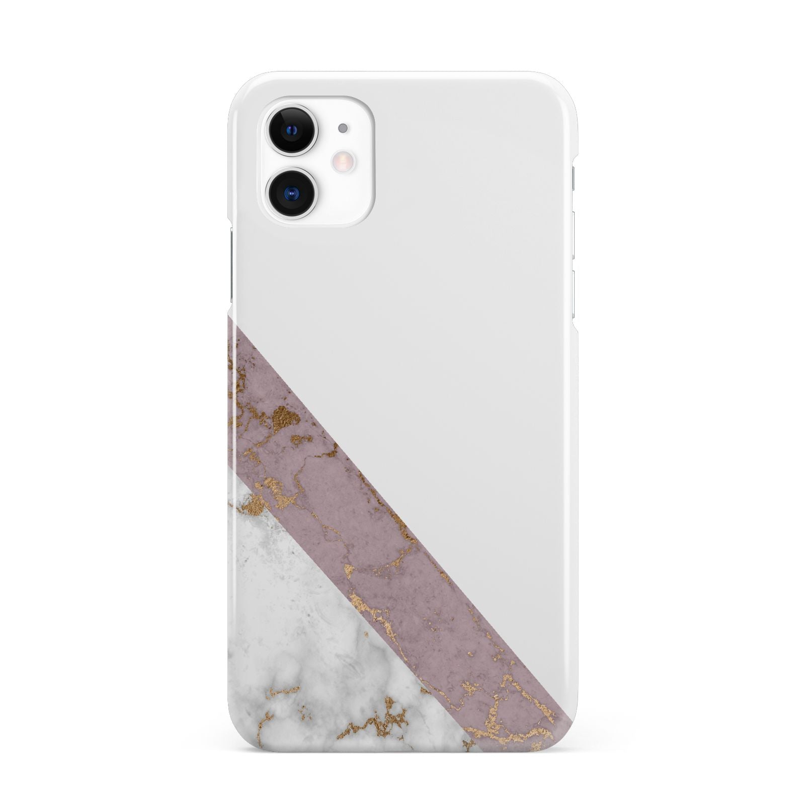 Transparent Pink and White Marble iPhone 11 3D Snap Case