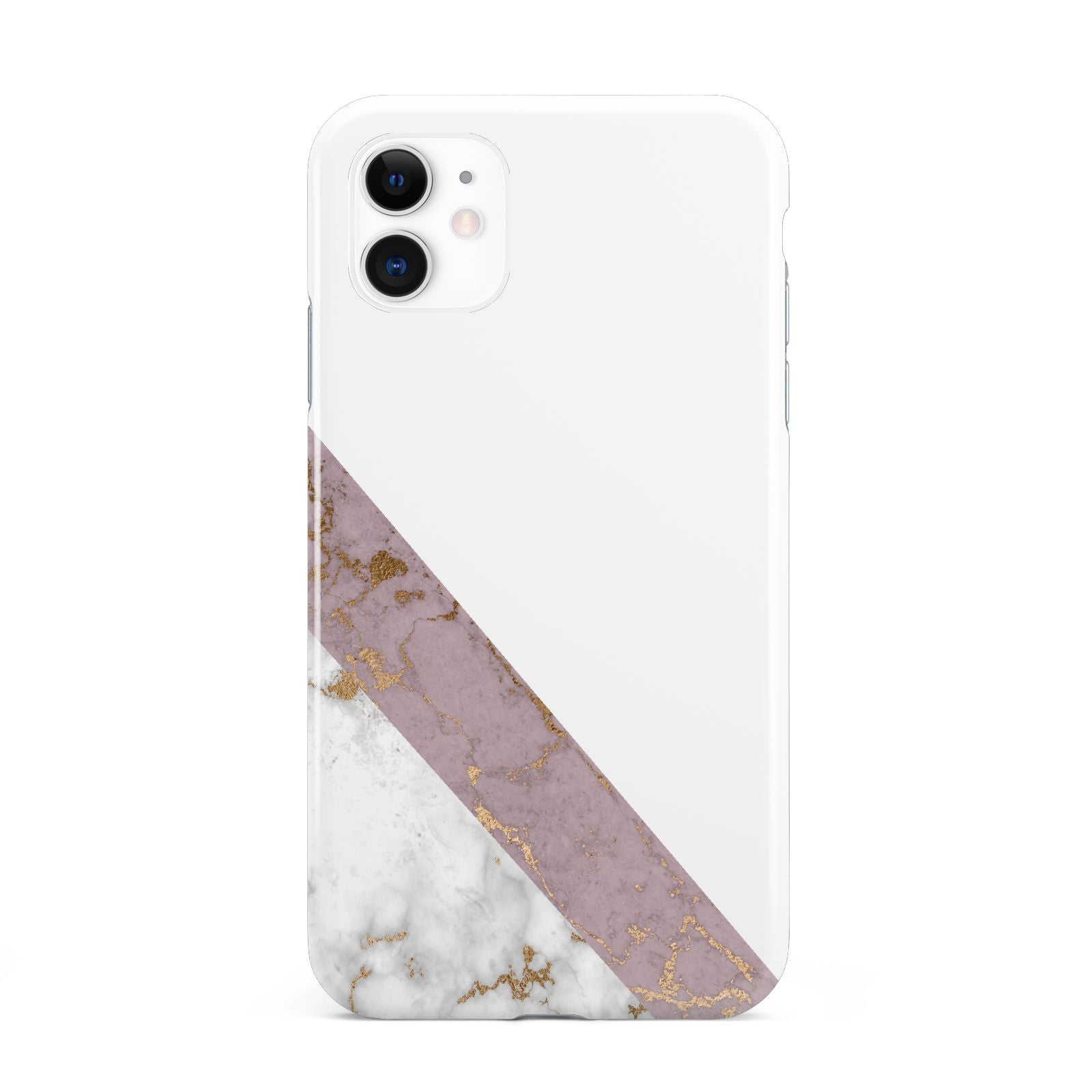 Transparent Pink and White Marble iPhone 11 3D Tough Case