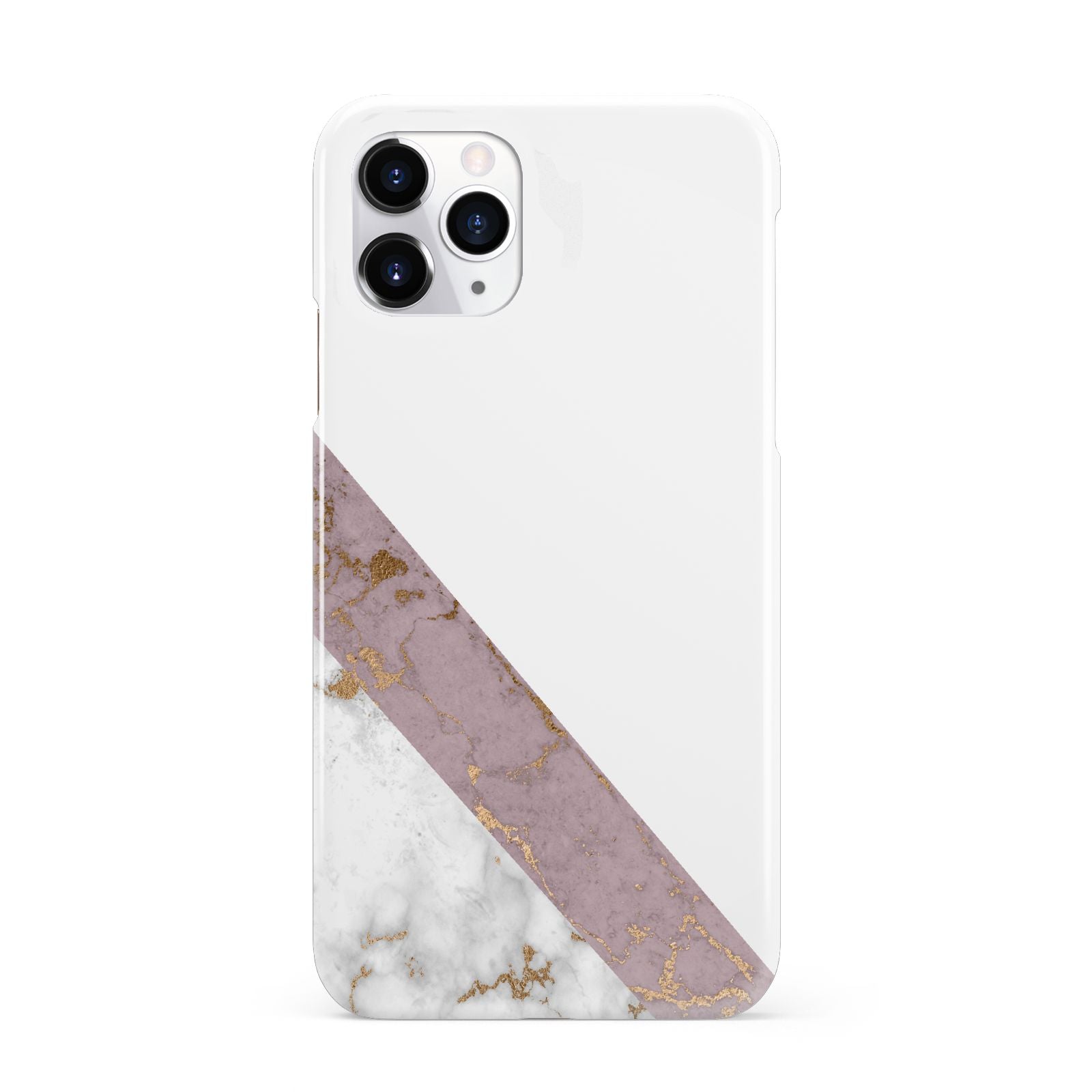 Transparent Pink and White Marble iPhone 11 Pro 3D Snap Case