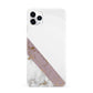 Transparent Pink and White Marble iPhone 11 Pro Max 3D Snap Case