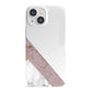 Transparent Pink and White Marble iPhone 13 Mini Full Wrap 3D Snap Case