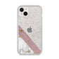Transparent Pink and White Marble iPhone 14 Plus Glitter Tough Case Starlight