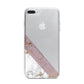 Transparent Pink and White Marble iPhone 7 Plus Bumper Case on Silver iPhone