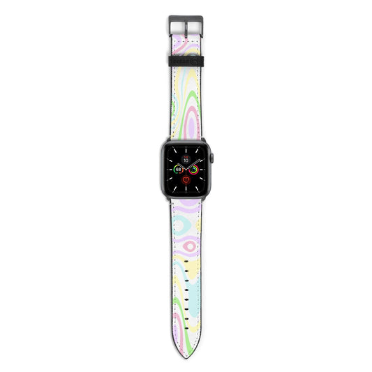 Transparent Swirl Apple Watch Strap with Space Grey Hardware