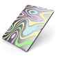 Transparent Swirl Apple iPad Case on Grey iPad Side View