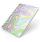 Transparent Swirl Apple iPad Case on Silver iPad Side View