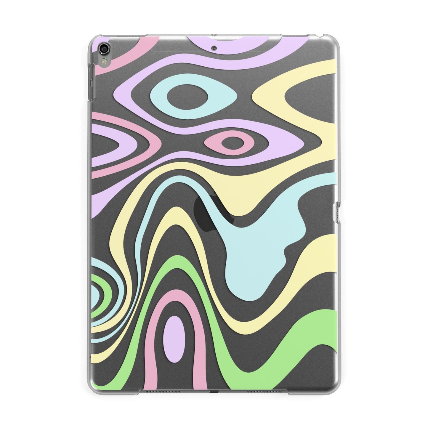 Transparent Swirl Apple iPad Grey Case