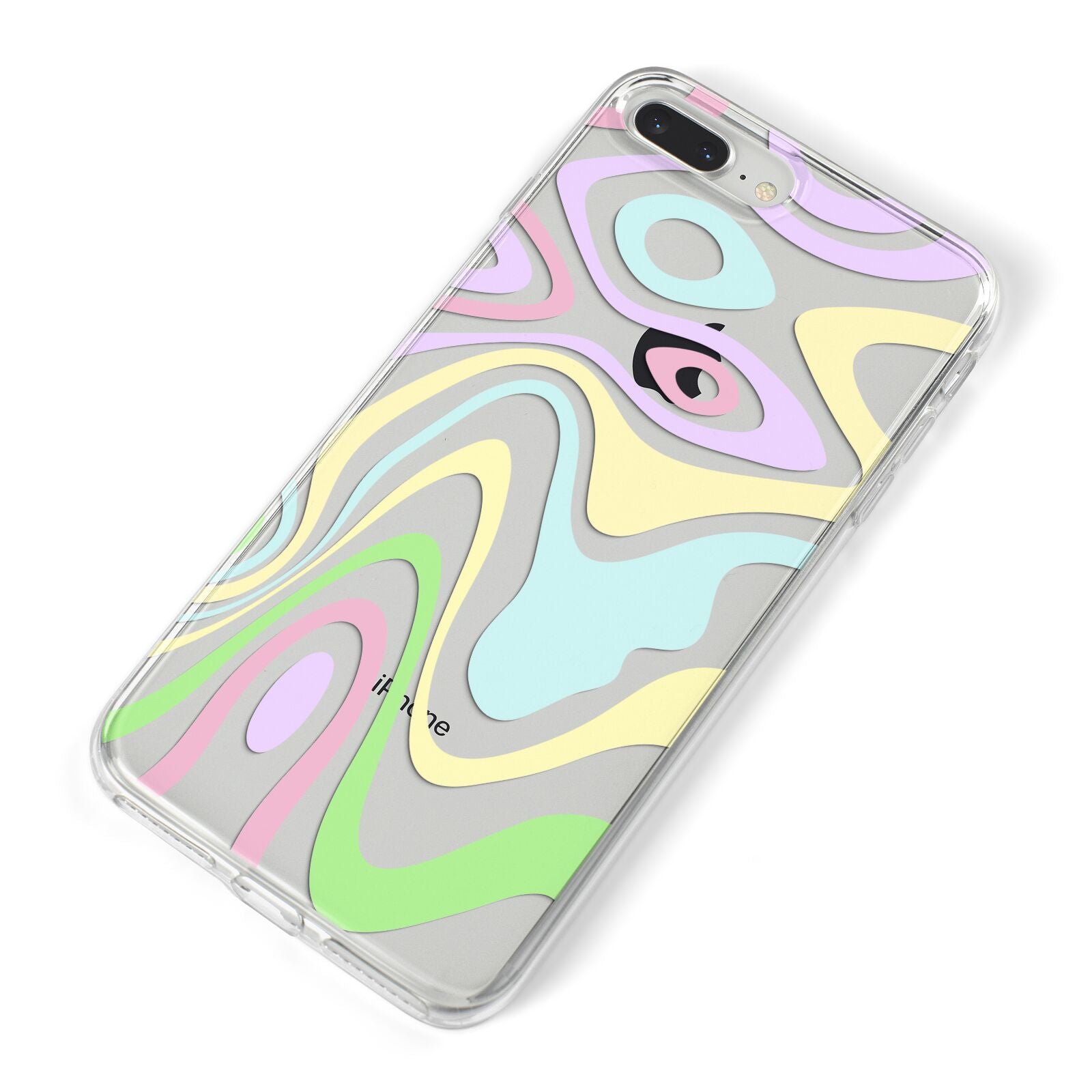 Transparent Swirl iPhone 8 Plus Bumper Case on Silver iPhone Alternative Image