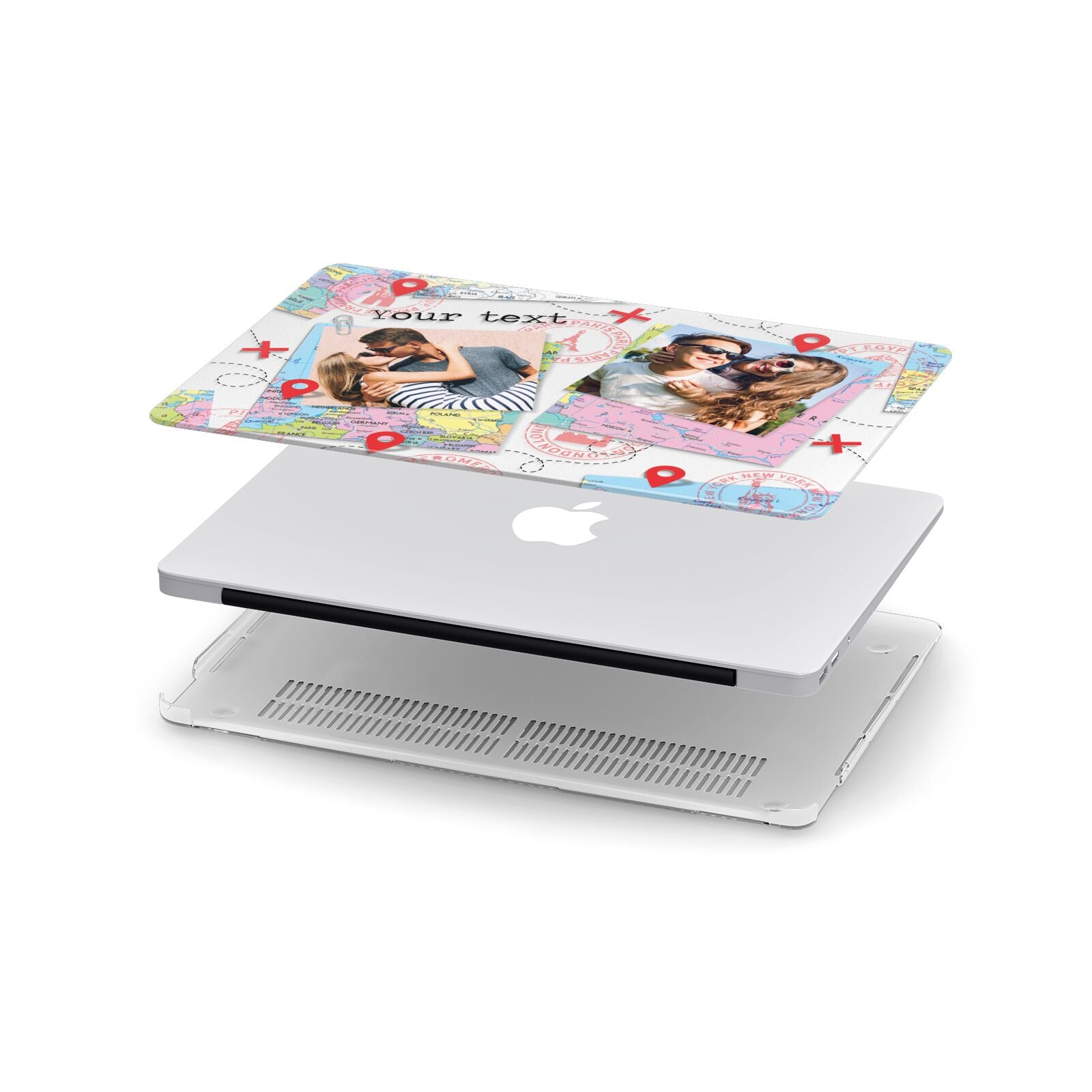 Travel Photo Montage Upload with Text Apple MacBook Case in Detail