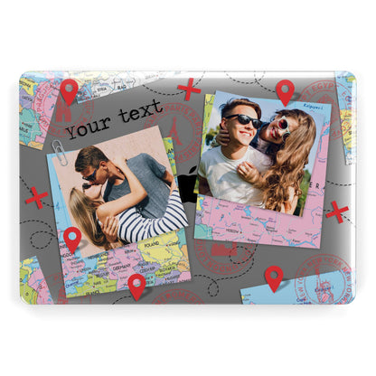 Travel Photo Montage Upload with Text Apple MacBook Case