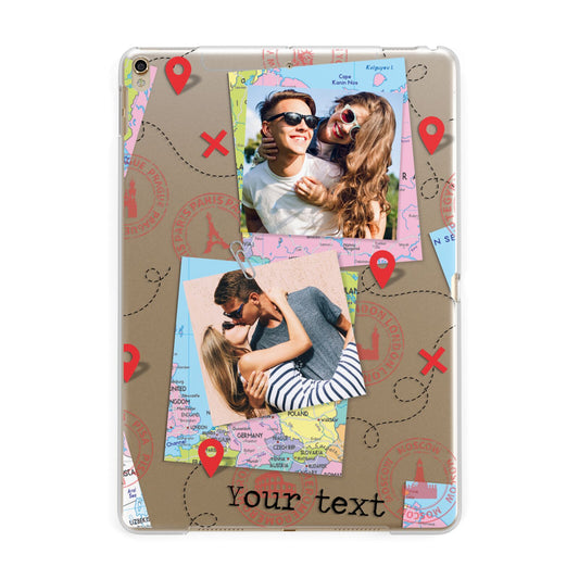 Travel Photo Montage Upload with Text Apple iPad Gold Case