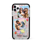Travel Photo Montage Upload with Text Apple iPhone 11 Pro Max in Silver with Black Impact Case