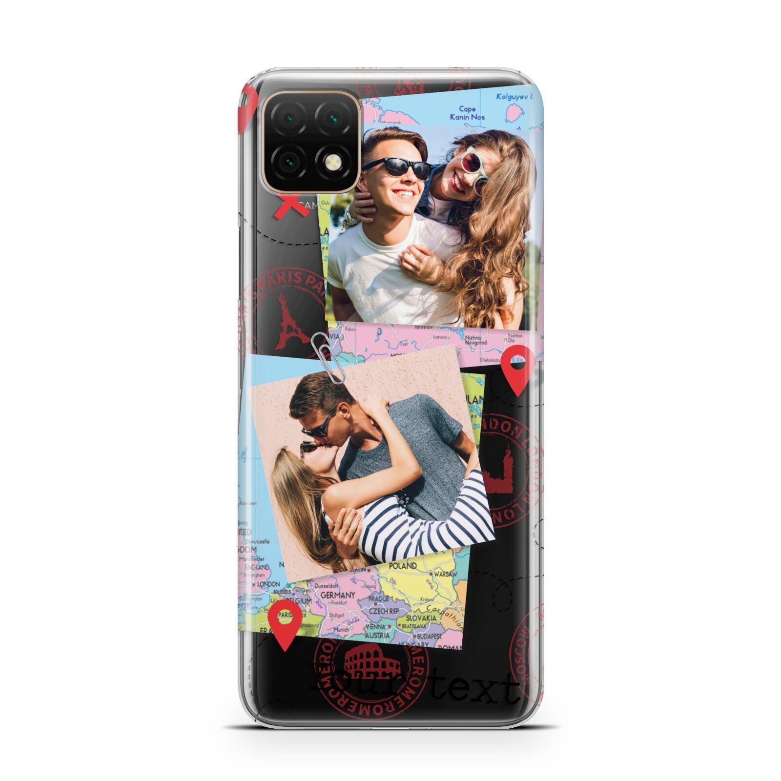 Travel Photo Montage Upload with Text Huawei Enjoy 20 Phone Case