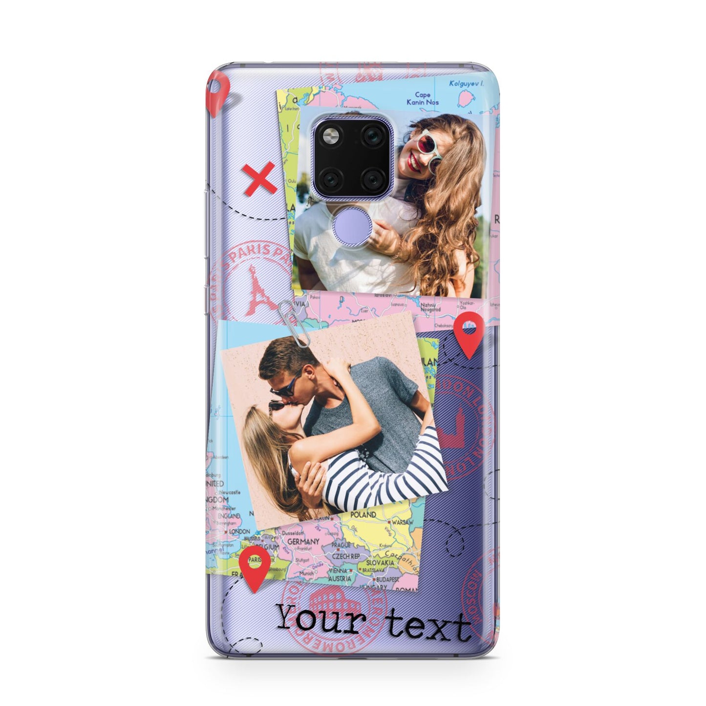 Travel Photo Montage Upload with Text Huawei Mate 20X Phone Case