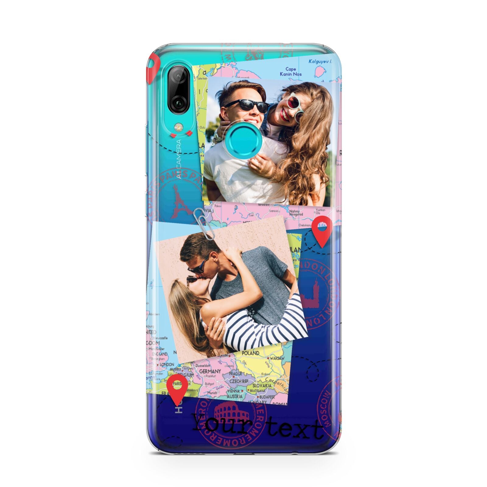 Travel Photo Montage Upload with Text Huawei P Smart 2019 Case