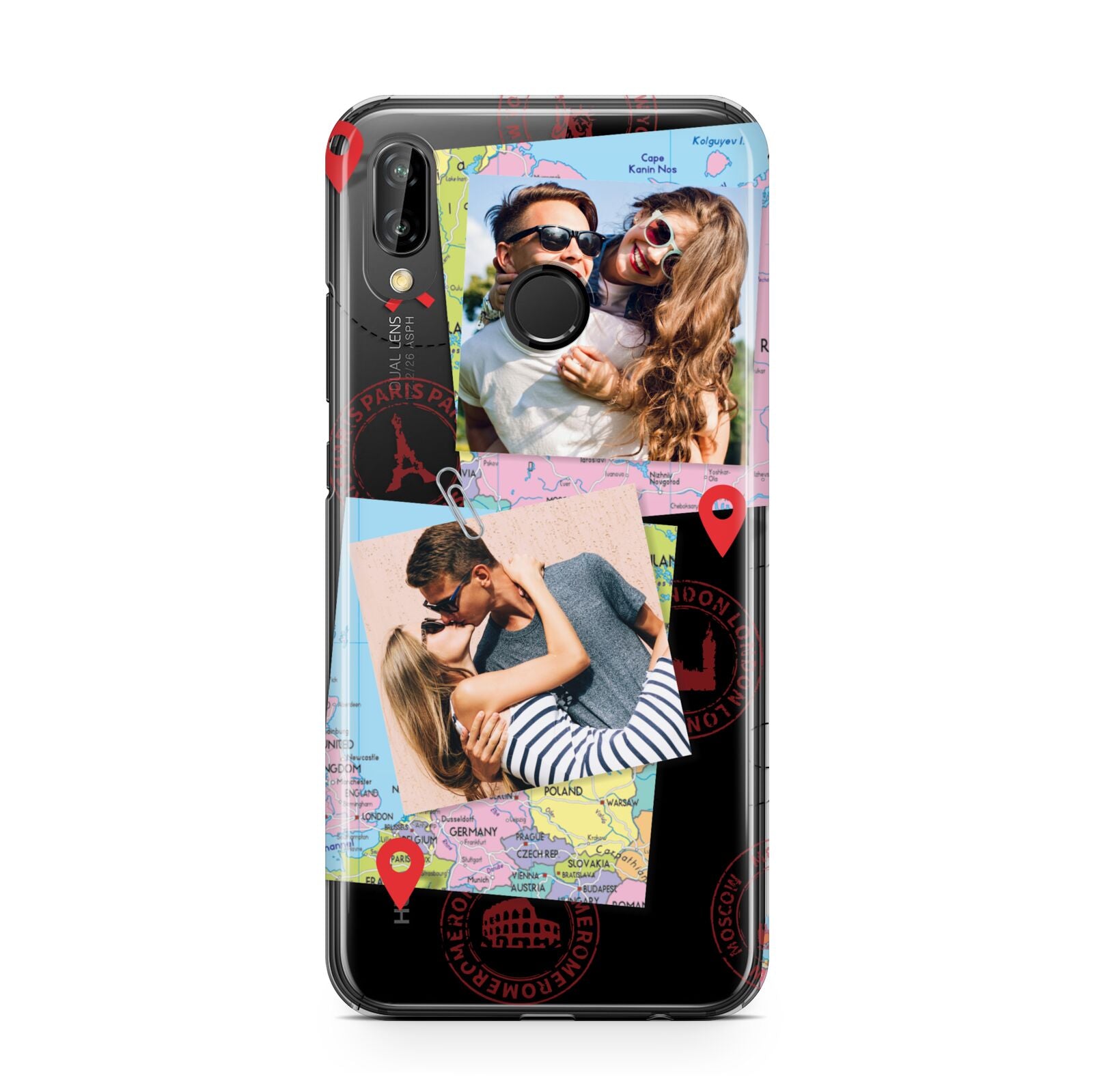 Travel Photo Montage Upload with Text Huawei P20 Lite Phone Case