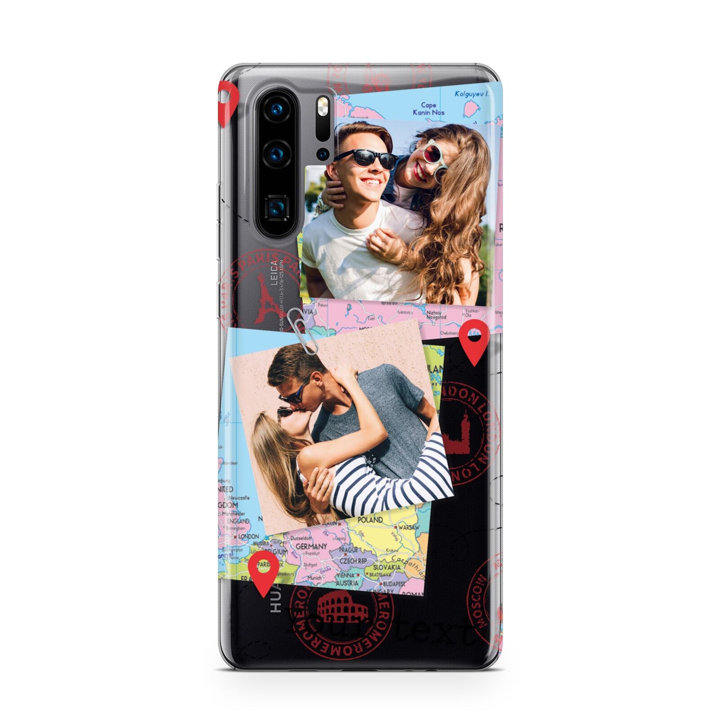 Travel Photo Montage Upload with Text Huawei P30 Pro Phone Case