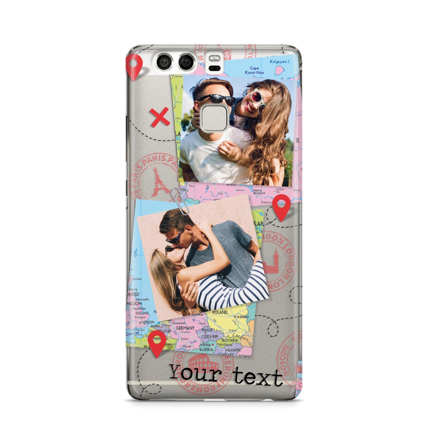Travel Photo Montage Upload with Text Huawei P9 Case