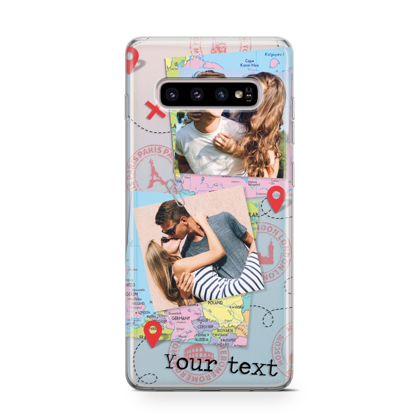 Travel Photo Montage Upload with Text Protective Samsung Galaxy Case