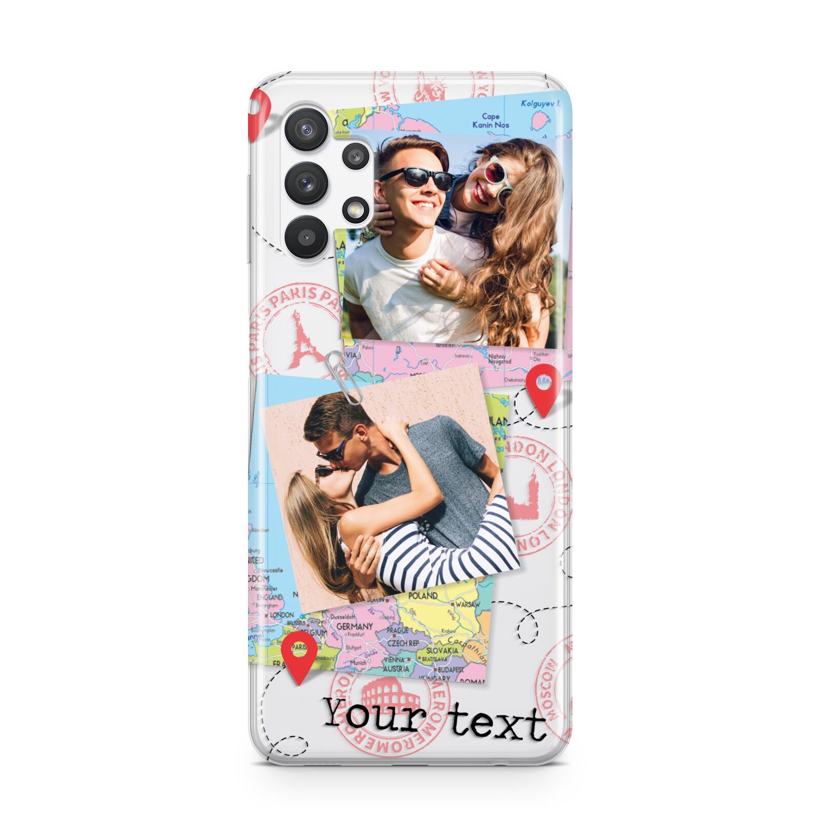 Travel Photo Montage Upload with Text Samsung A32 5G Case