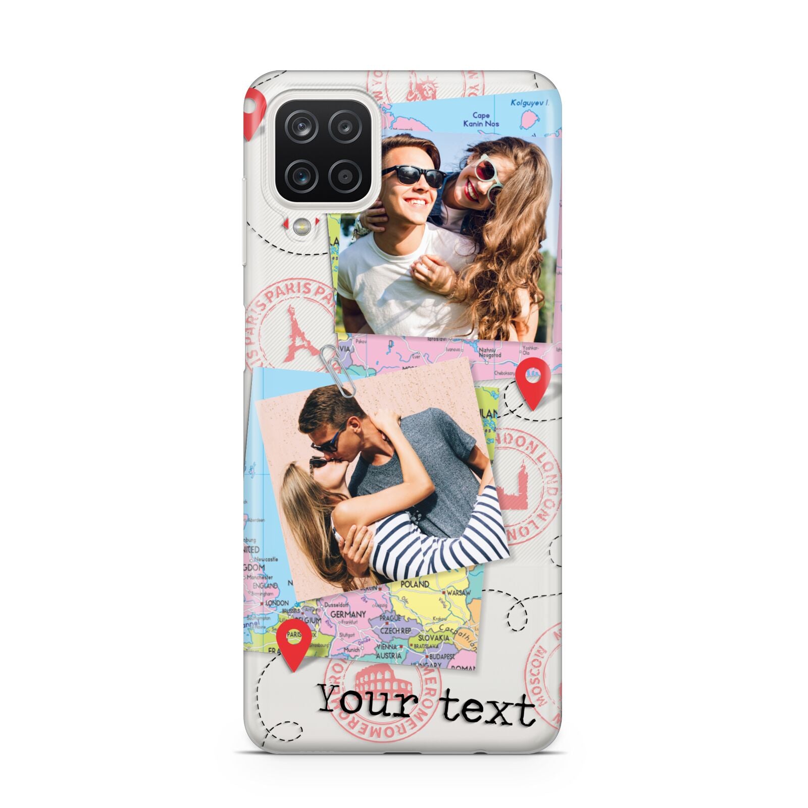 Travel Photo Montage Upload with Text Samsung M12 Case
