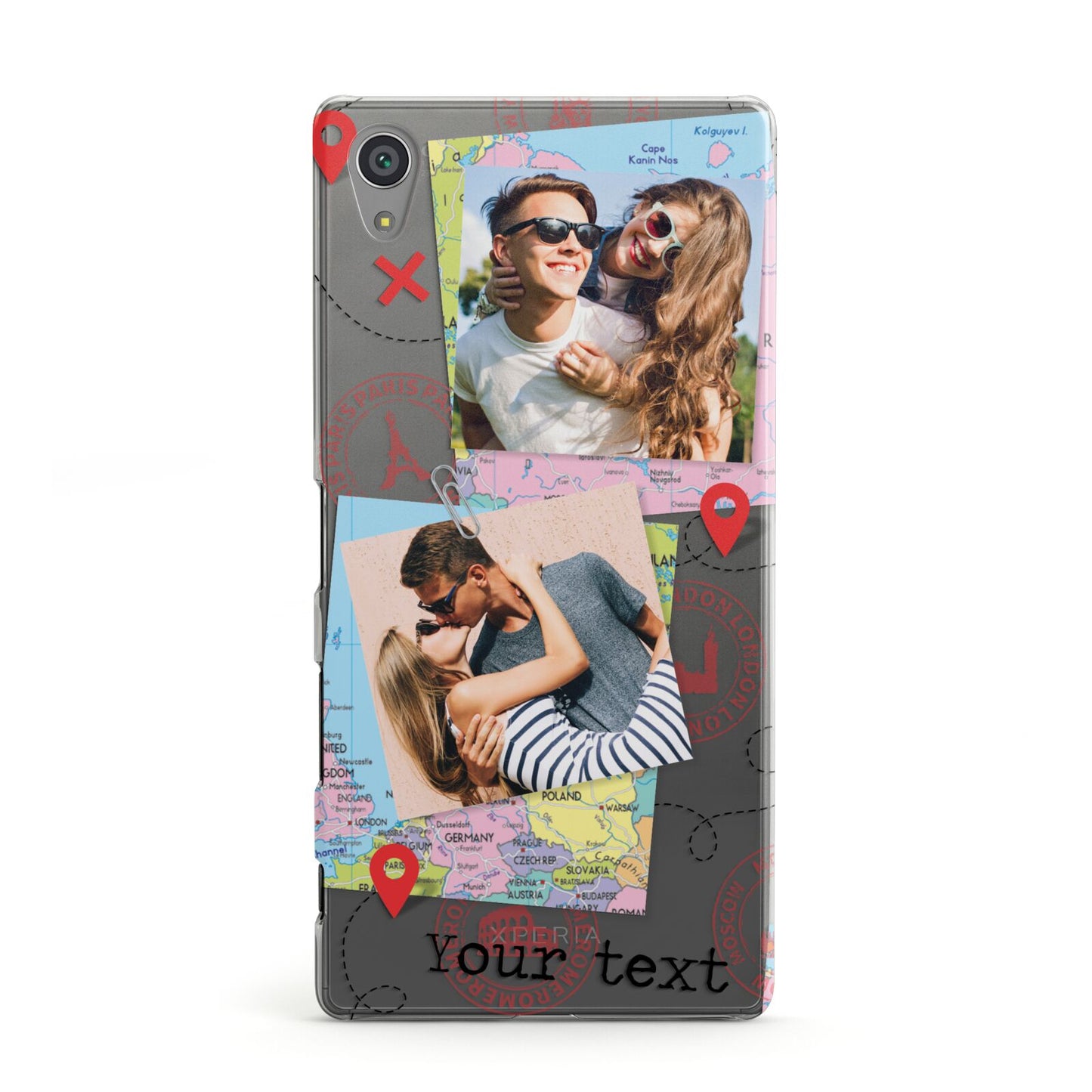 Travel Photo Montage Upload with Text Sony Xperia Case