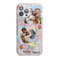 Travel Photo Montage Upload with Text iPhone 13 Pro Max TPU Impact Case with Pink Edges